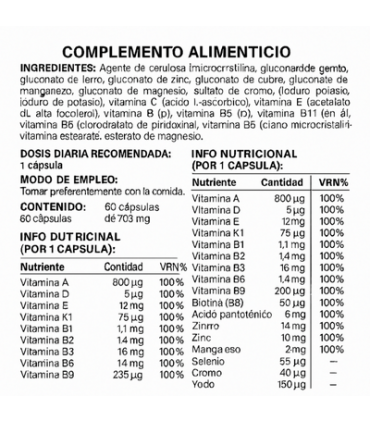 Multivitamin - Suplemento Completo para Defensas y Energía diaria