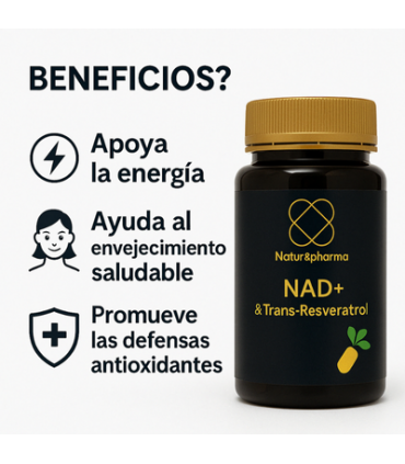NAD+ y Trans-Resveratrol | Suplemento Antiedad y Energía Celular